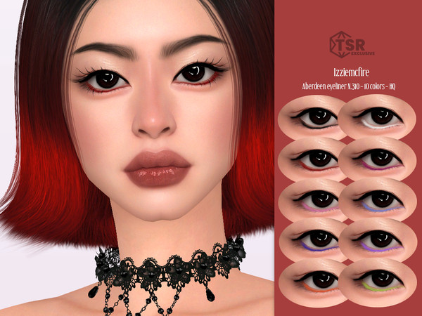 Sims 4 — IMF Aberdeen Eyeliner N.310 by IzzieMcFire — Aberdeen Eyeliner N.310 contains 10 colors in hq texture.