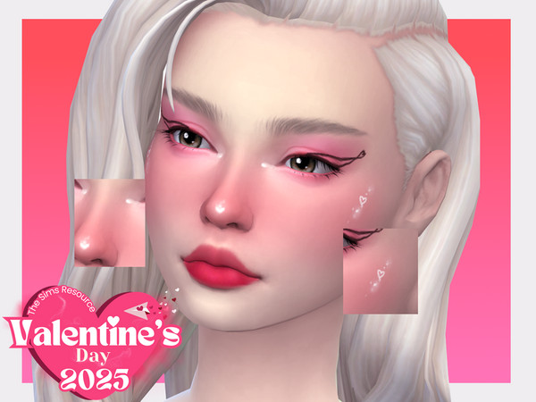 Sims 4 — Valentines25 Highlighter by Sagittariah — base game compatible, 4 swatches, properly tagged, enabled for all