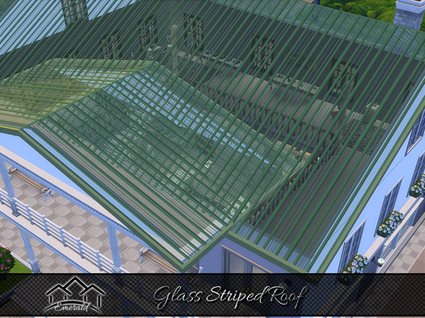 Sims 4 — Glass Striped Roof2 by Emerald — Unique pattern glass roof to add a touch of elegance to your exterior design.