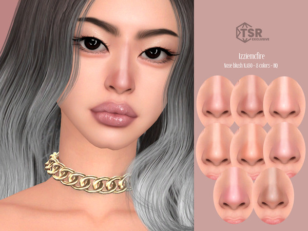 Sims 4 — IMF Nose Blush N.180 by IzzieMcFire — Nose Blush N.180 contains 8 colors in hq texture.