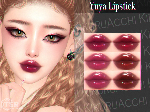 Sims 4 — Yuya Lipstick by Kikuruacchi — - It is suitable for Female and Male. ( Teen to Elder ) - 6 swatches - HQ