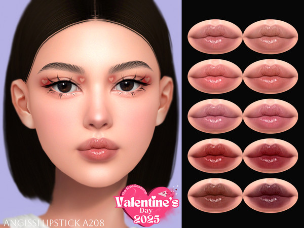 Sims 4 — Lipstick A208 by ANGISSI — PREVIEWS MADE USING HQ MOD Female