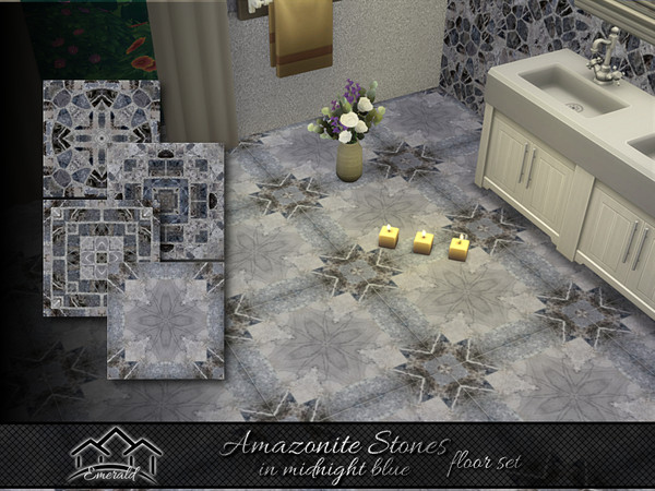 Sims 4 — Amazonite Stones floor set by Emerald — Natural mosaic stone offer low maintenance,durability and beauty.(floor
