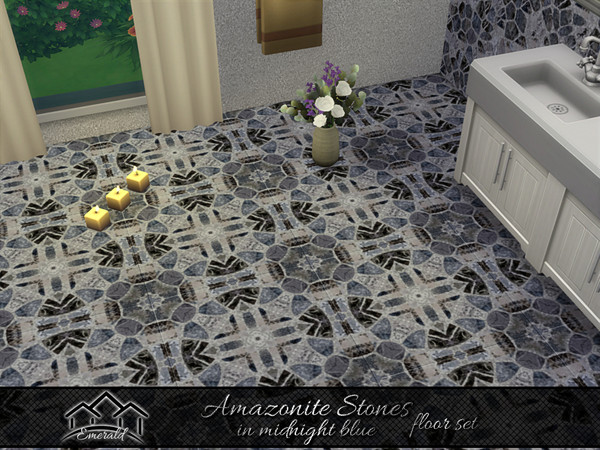 Sims 4 — Amazonite Stones floor3 by Emerald — Natural mosaic stone offer low maintenance,durability and beauty.(floor