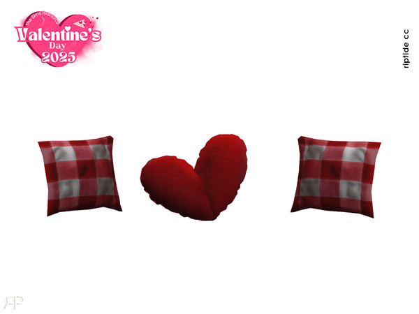Sims 4 — Riptide-CC Valentines Embrace Collection Cushions for Two Seater Sofa by Riptidecc — The Valentines Embrace