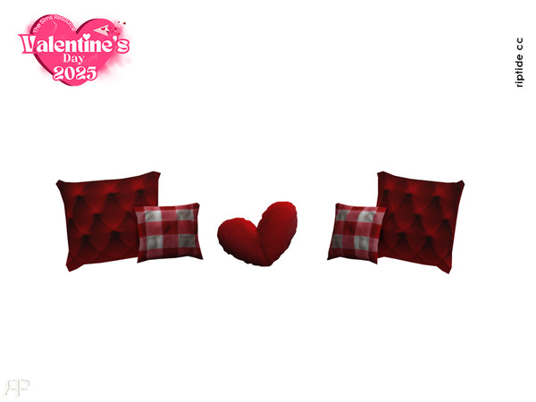 Sims 4 — Riptide-CC Valentines Embrace Collection Cushions for Three Seater Sofa by Riptidecc — The Valentines Embrace