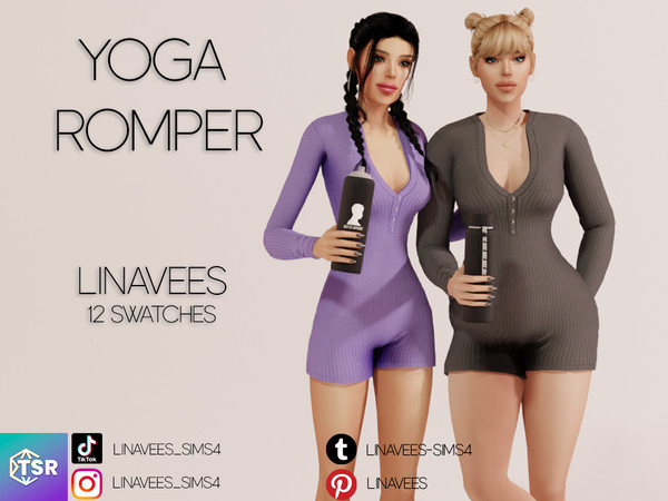 Sims 4 — PAYTON - YOGA ROMPER by linavees — New Mesh