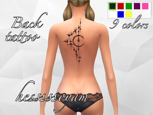 Sims 4 — Gothic Back Tattoo by hesssssoyam — - Basegame compatible
