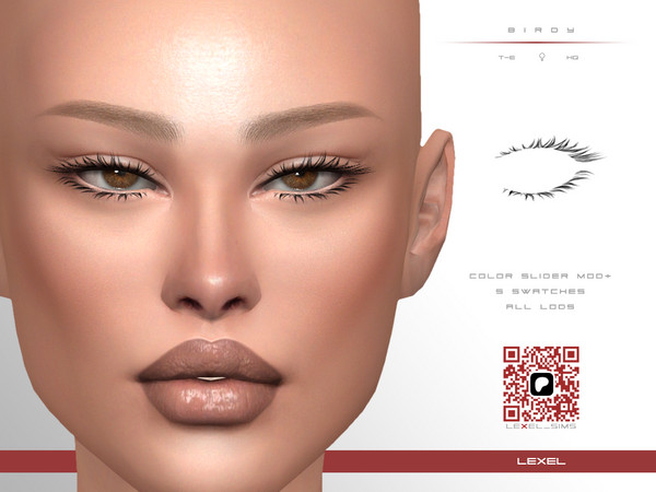 Sims 4 — Birdy - 3D eyelashes by LEXEL_s — 5 swatches