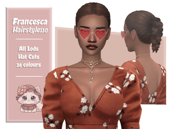 Sims 4 — Francesca Hairstyle by AarainAroma — Aroma Hairstyle 110 This hairstyle was made for your Romantic Sims!! All