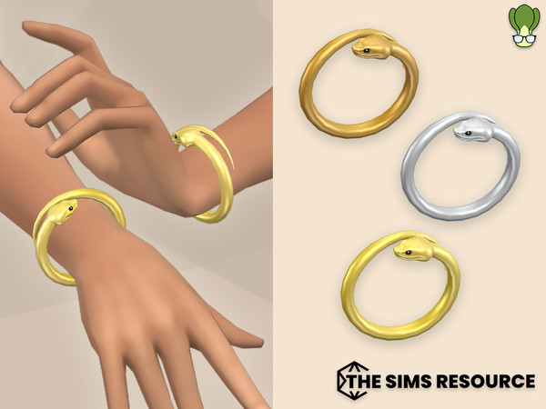 Sims 4 — BokchoiJo_snake_bracelet_L.package by kapakijo — Metal snake bracelet available in 3 swatches.