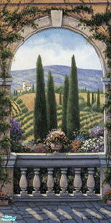 Sims 2 — Tuscan Villa 3 by katalina — The look and feel of Tuscan Living. Part 3 of 3 of the Tuscan mural.