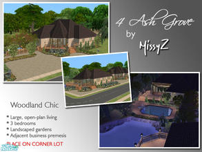 Sims 2 — 4 Ash Grove by MissyZ — 4 Ash Grove is a stylish, open-plan bungalow with 3 bedrooms, 3 bathrooms and an