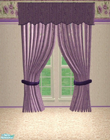 Sims 2 — Merlot Living - Curtains by Riverwillows — Cool muted purples and violets make up this lovely Victorian style