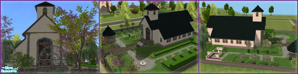 Sims 2 — Church by swiirl73 — Church with a graveyard for your sims. No custom content. 1 terrainpaint from Cyclonesue.