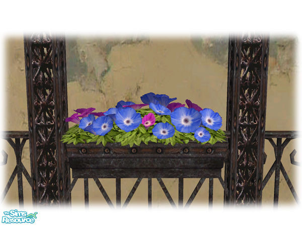 Sims 2 — Bourbon St: Iron Rail Flower Planter - Mesh by Shakeshaft — Part of a set of Wrought Iron based objects, set