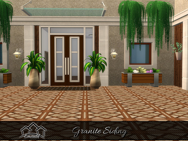 Sims 4 — Granite Siding5 by Emerald — Granite siding natural beauty widely used for exterior weathering durability.