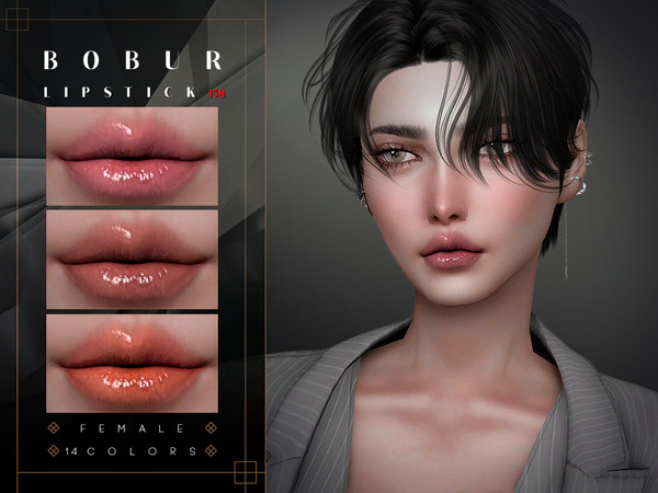 Sims 4 — Lip Gloss by Bobur2 — Lip gloss with plump lips effect for female 14 colors I hope you like it