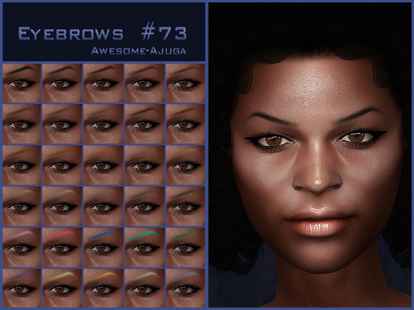 Sims 4 — Eyebrows 73 by Awesome-ajuga — - 30 swatches