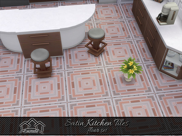 Sims 4 — Satin Kitchen Tiles floor1 by Emerald — Durable ceramic satin tile with a distinctly modern vibe.