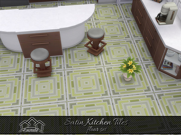 Sims 4 — Satin Kitchen Tiles floor3 by Emerald — Durable ceramic satin tile with a distinctly modern vibe.