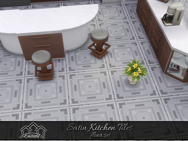 Sims 4 — Satin Kitchen Tiles floor5 by Emerald — Durable ceramic satin tile with a distinctly modern vibe.