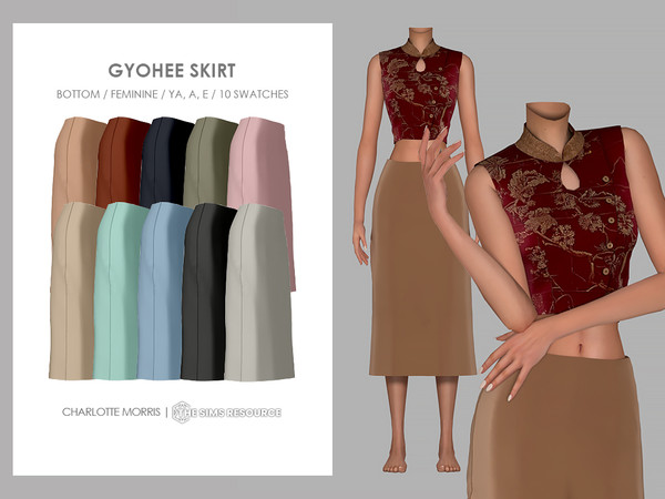 Sims 4 — Gyohee Skirt by Charlotte_Morris — 10 swatches