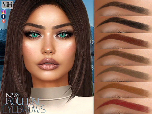Sims 4 — Jaqueline Eyebrows N378 by MagicHand — Soft-arch brows in 13 colors - HQ Compatible.