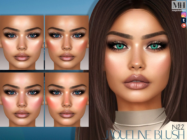 Sims 4 — Jaqueline Blush N22 by MagicHand — Full-face highlight in 6 swatches - HQ Compatible.