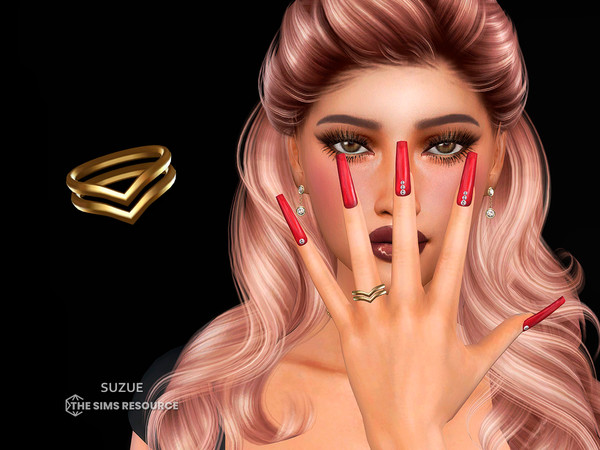 Sims 4 — V Shape Ring by Suzue — New Mesh (Suzue)