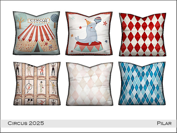 Sims 4 — Pilar Circus2025 Pillow by Pilar — Cheerful theme for children's bedrooms
