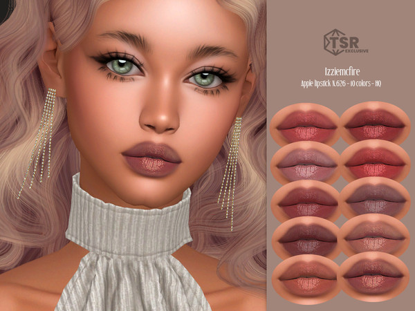 Sims 4 — IMF Apple Lipstick N.626 by IzzieMcFire — Apple Lipstick N.626 contains 10 colors in hq texture. Standalone item