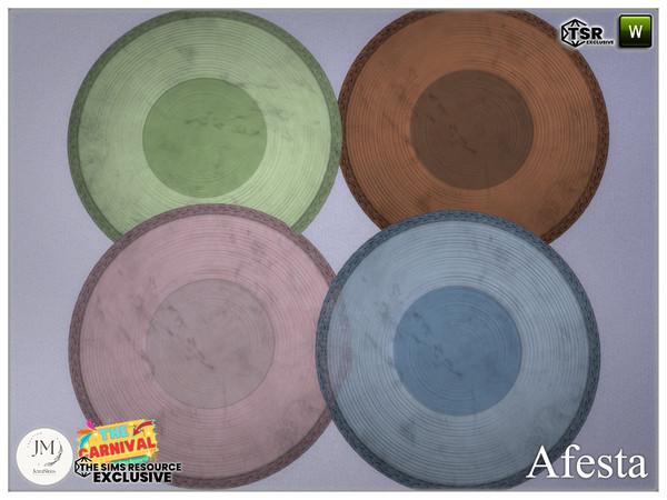 Sims 4 — The carnival Afesta kids round rugs by jomsims — Step into the softness and magic of the carnival with Afesta, a