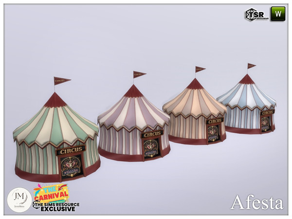 Sims 4 — The carnival Afesta kids deco circus tent by jomsims — Step into the softness and magic of the carnival with