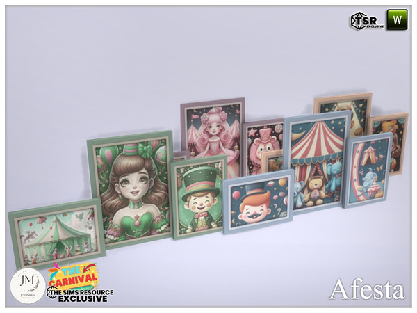 Sims 4 — The carnival Afesta kids deco table frame by jomsims — Step into the softness and magic of the carnival with
