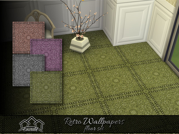 Sims 4 — Retro Wallpapers floor set by Emerald — Retro wallpapers designs will capture decades past and bring to mind