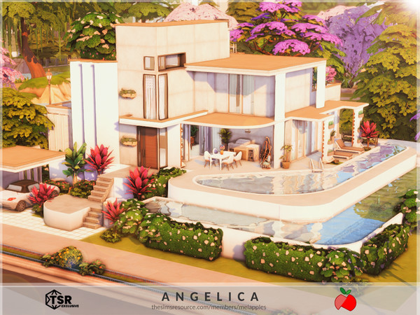 Sims 4 — Angelica - no cc by melapples — a modern home with 3 bedrooms.