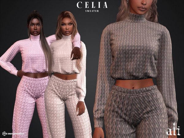 Sims 4 — CELIA sweater by ali1 — Wool Sweater
