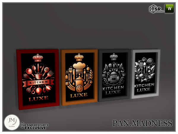 Sims 4 — pan madness wall frame by jomsims — Pan Madness Add a touch of realism and elegance to your Sims' kitchen with