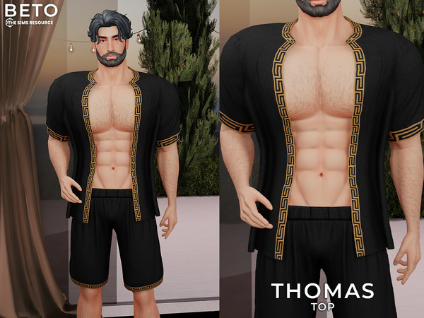Sims 4 — Thomas (Top) by Beto_ae0 — Summer outfit for men, enjoy it