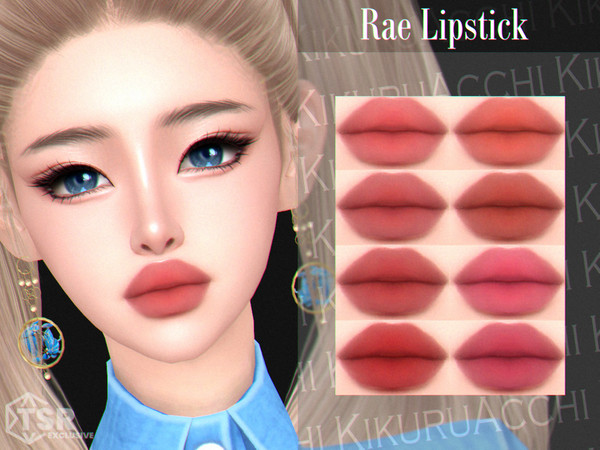Sims 4 — Rae Lipstick by Kikuruacchi — - It is suitable for Female and Male. ( Teen to Elder ) - 8 swatches - HQ