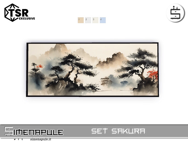 Sims 4 — Set Sakura - Painting by Simenapule — Set SakuraSet SakuraSet SakuraSet Sakura