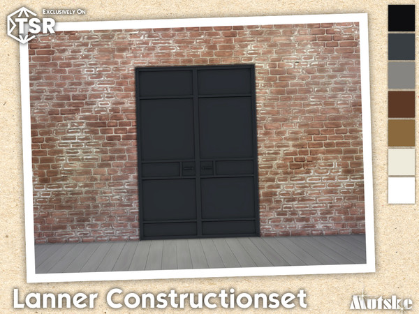Sims 4 — Lanner Door Privat 2x1 by Mutske — Modern set which contains windows, doors, arches and blinds. Make sure that