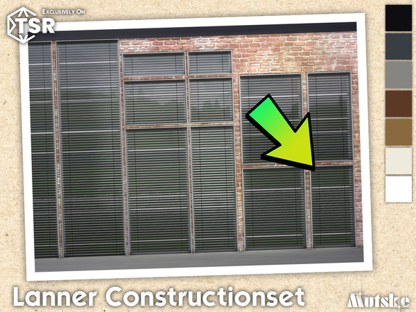 Sims 4 — Lanner Venetian Blinds Counter 1x1 by Mutske — Modern set which contains windows, doors, arches and blinds. Make
