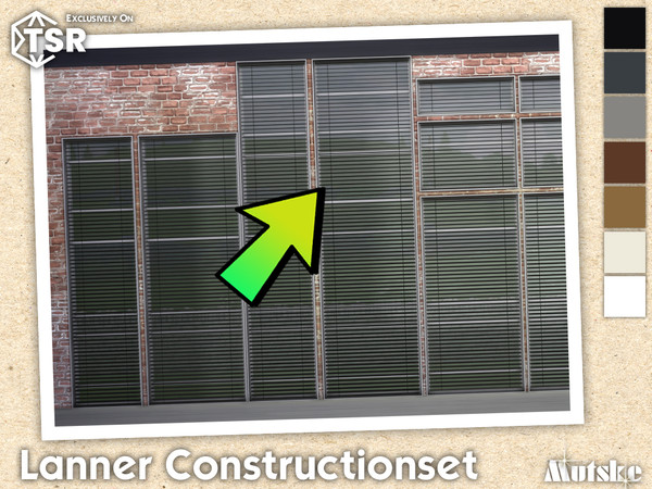 Sims 4 — Lanner Venetian Blinds Tall Large 1.5x1 by Mutske — Modern set which contains windows, doors, arches and blinds.
