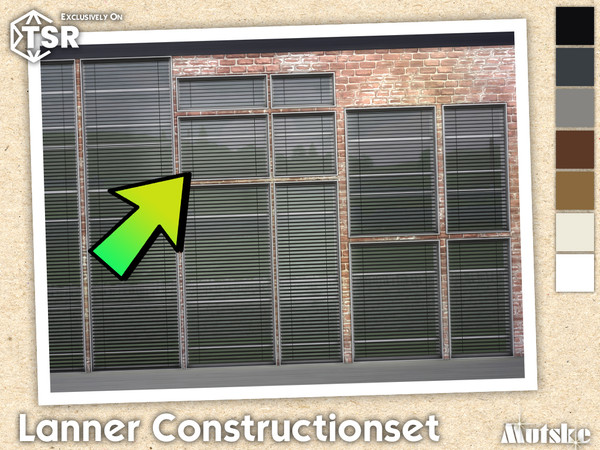 Sims 4 — Lanner Venetian Blinds Top Middle 1.5x1 by Mutske — Modern set which contains windows, doors, arches and blinds.