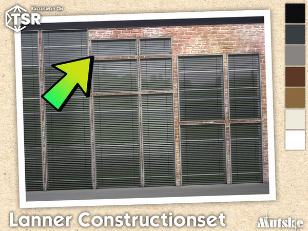 Sims 4 — Lanner Venetian Blinds Privat 1.5x1 by Mutske — Modern set which contains windows, doors, arches and blinds.