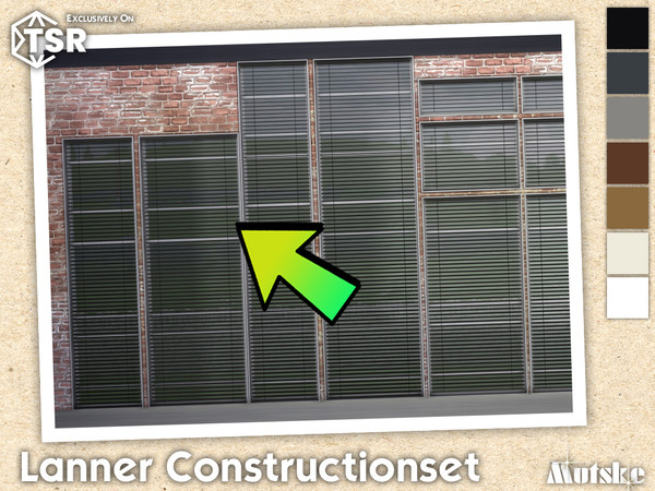 Sims 4 — Lanner Venetian Blinds Tall Middle 1.5x1 by Mutske — Modern set which contains windows, doors, arches and