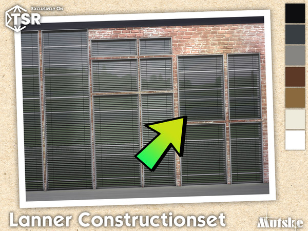 Sims 4 — Lanner Venetian Blinds Top Large 1.5x1 by Mutske — Modern set which contains windows, doors, arches and blinds.