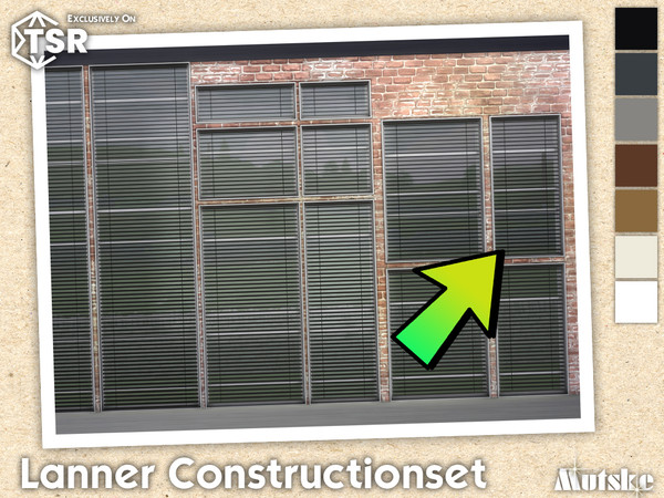 Sims 4 — Lanner Venetian Blinds Top Large 1x1 by Mutske — Modern set which contains windows, doors, arches and blinds.
